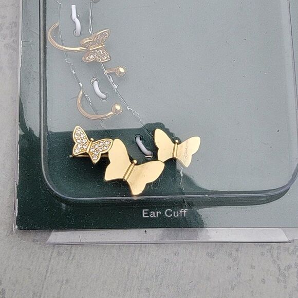 Wild Fable Girls Gold Nickel Free Fashion Jewelry Modern Butterfly Ear Cuff - Picture 4 of 7